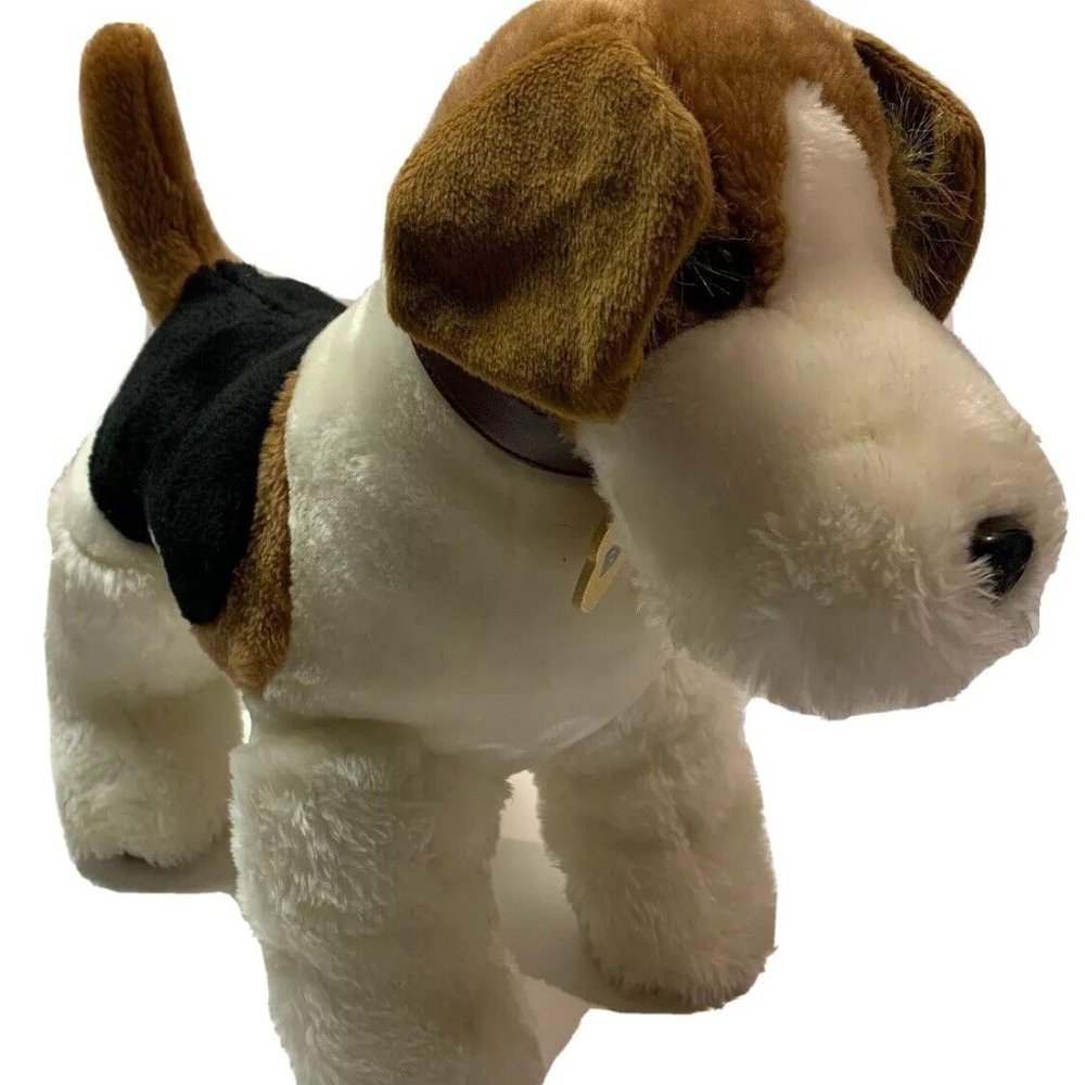 Toy Network “Buddy” Fox Terrier Dog Plush Large 15” x 20” White Brown Black 2002